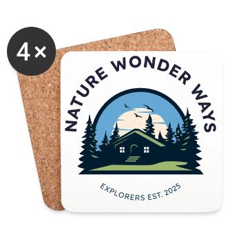 Nature Wonder Ways  - Untersetzer (4er-Set) - Weiß - Vorne
