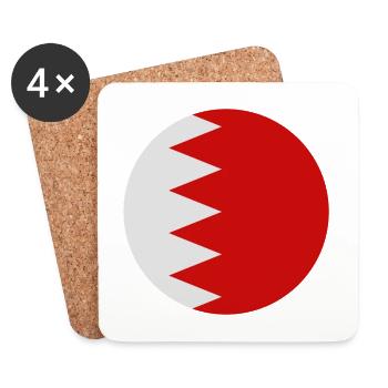Bahrain round flag - Coasters (set of 4) - white - Front