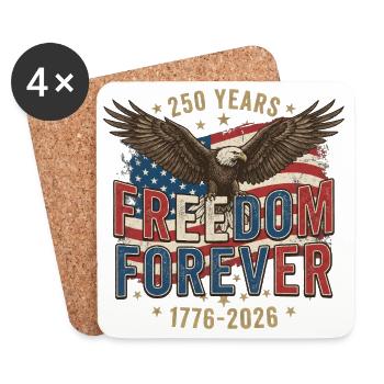 250 Jahre Amerika-Jubiläum Freiheit für immer - Untersetzer (4er-Set) - Weiß - Vorne