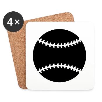 Baseball - Untersetzer (4er-Set) - Weiß - Vorne