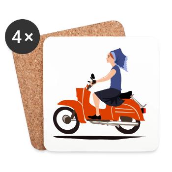 MOD DELNJOSERBOWKA - Dessous de verre (lot de 4) - blanc - Devant