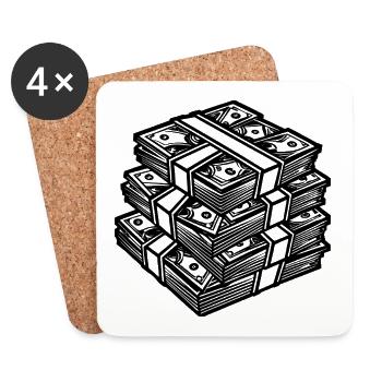 Big stack of money - Coasters (set of 4) - white - Front