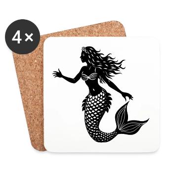 Mermaid - Coasters (set of 4) - white - Front