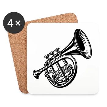 Mellophone - Dessous de verre (lot de 4) - blanc - Devant