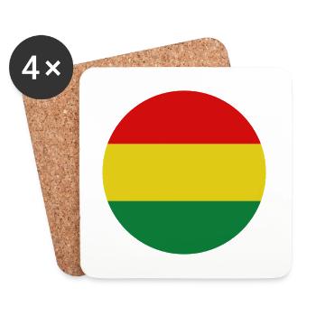 Bolivia round flag - Coasters (set of 4) - white - Front