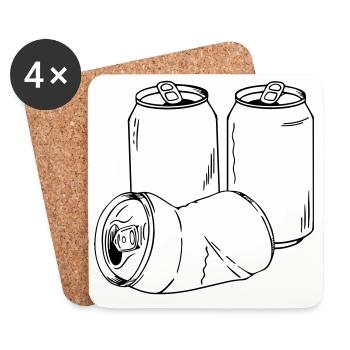 Dose als Motiv für Sprüche und Bierfans - Untersetzer (4er-Set) - Weiß - Vorne