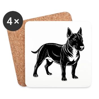 Bull Terriers - Dessous de verre (lot de 4) - blanc - Devant