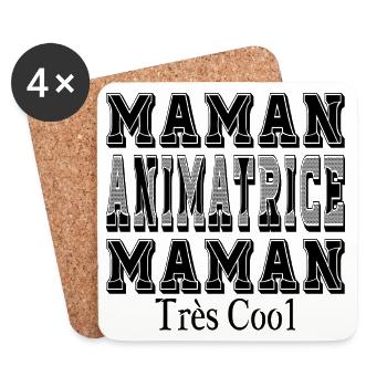 Mama Animatorin Mama Sehr cool - Untersetzer (4er-Set) - Weiß - Vorne