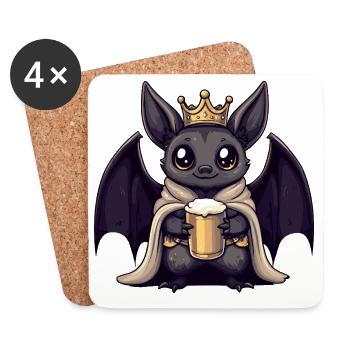 Bat Beer King - Coasters (set of 4) - white - Front