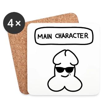 Émoticon drôle de personnage principal Junior - Dessous de verre (lot de 4) - blanc - Devant