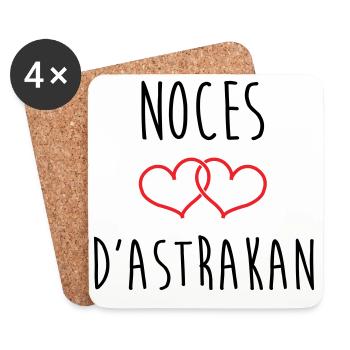 Wedding Anniversary - Astrakhan Wedding (64 years) - Coasters (set of 4) - white - Front