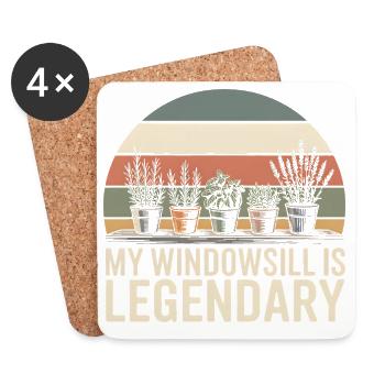 Rebord de fenêtre légendaire | Jardin du balcon des herbes aromatiques - Dessous de verre (lot de 4) - blanc - Devant