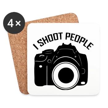 I Shoot People – Funny Photographer Camera Design - Coasters (set of 4) - white - Front