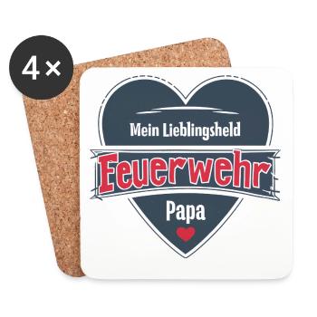 Firefighter Dad My Favorite Hero Gift - Coasters (set of 4) - white - Front