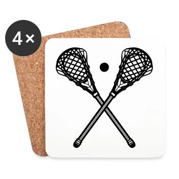 Lacrosse Sticks and Ball - Coasters (set of 4) - white - Front