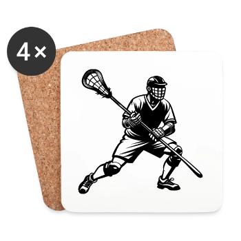 Joueur de crosse - Dessous de verre (lot de 4) - blanc - Devant