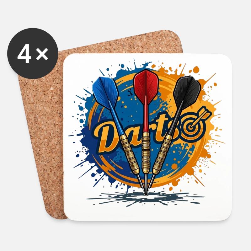Dartsplash Farbexplosion - Untersetzer (4er-Set) - Weiß