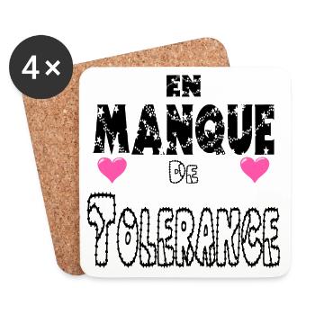 En Manque de Tolérance - Dessous de verre (lot de 4) - blanc - Devant
