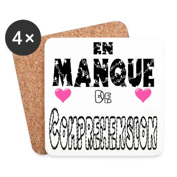 En Manque de Compréhension - Dessous de verre (lot de 4) - blanc - Devant