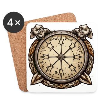 Nautical compass Viking - Coasters (set of 4) - white - Front