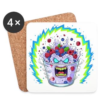 Beerensturm Wüter Becher - Untersetzer (4er-Set) - Weiß - Vorne