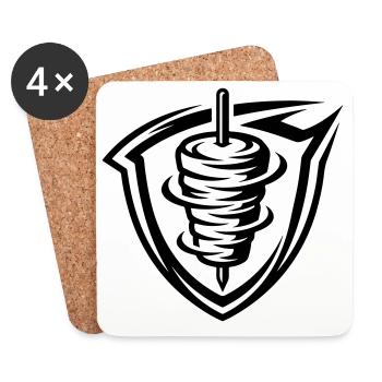Doner kebab skewer - Coasters (set of 4) - white - Front