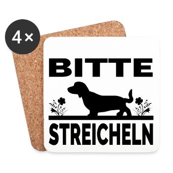 Dackel - Untersetzer (4er-Set) - Weiß - Vorne
