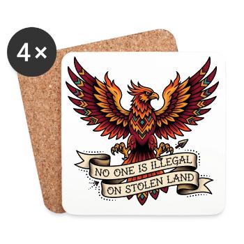 No one is illegal on stolen land - Coasters (set of 4) - white - Front