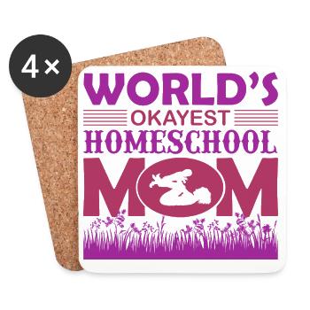 Maman d’école à la maison la plus correcte du monde - Dessous de verre (lot de 4) - blanc - Devant
