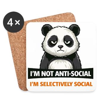 Société sélective des pandas - Dessous de verre (lot de 4) - blanc - Devant