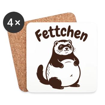 Ferrets - fats with a big belly - Coasters (set of 4) - white - Front