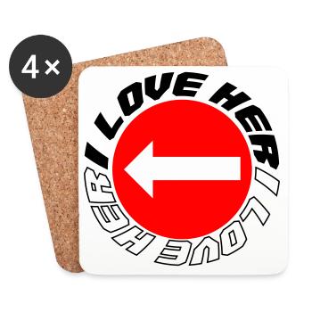 Ich liebe ihn - Untersetzer (4er-Set) - Weiß - Vorne