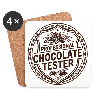 Chocolate Bar Chocolate Bar Baking - Coasters (set of 4) - white - Front