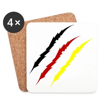krallen_deutschland_-2- - Untersetzer (4er-Set) - Weiß - Vorne
