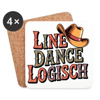 Line Dance Logisch - Untersetzer (4er-Set) - Weiß - Vorne