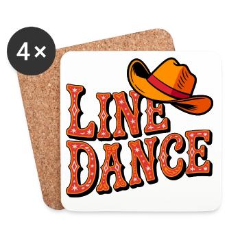 Line Dance Western Cowboy - Coasters (set of 4) - white - Front