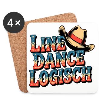 Line Dance Logisch - Untersetzer (4er-Set) - Weiß - Vorne