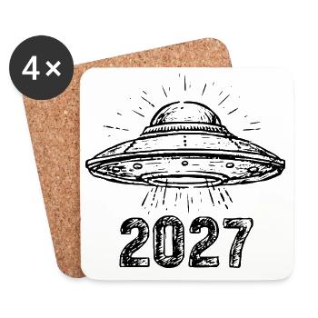 Spaceship black - Coasters (set of 4) - white - Front