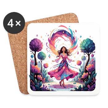 Colorful Magic World Dream Dancer Princess - Coasters (set of 4) - white - Front