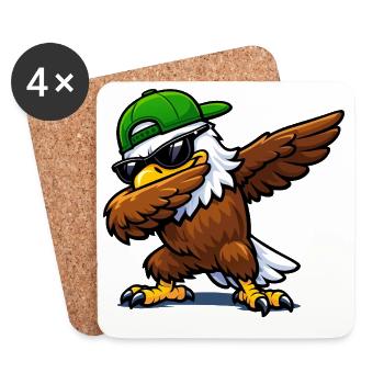 Dabbing Eagle - Coasters (set of 4) - white - Front