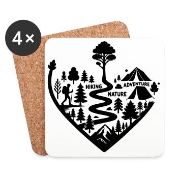 Adventure Nature Hiking Trail - Coasters (set of 4) - white - Front