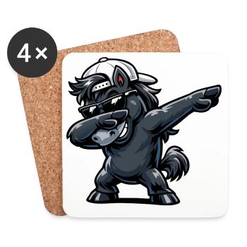 Dabbing Horse - Coasters (set of 4) - white - Front