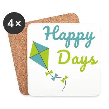 Happy Days Kite Style Estivale Mignonne Design - Dessous de verre (lot de 4) - blanc - Devant