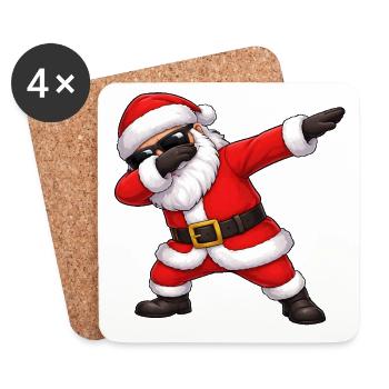 Dabbing Weihnachtsmann - Untersetzer (4er-Set) - Weiß - Vorne