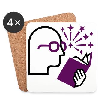 Kopf Buch Idee Inspiration - Untersetzer (4er-Set) - Weiß - Vorne