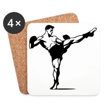kickboxing - Coasters (set of 4) - white - Front