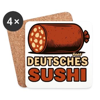 German Sausage Sushi Fusion - Coasters (set of 4) - white - Front