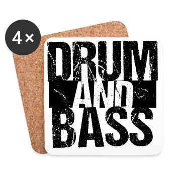 Drum and Bass bold logo design - Coasters (set of 4) - white - Front