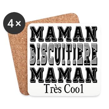 Maman Biscuitière Maman Très Cool - Dessous de verre (lot de 4) - blanc - Devant