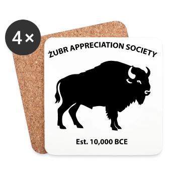Żubr Anerkennungsgesellschaft gegründet 10.000 v. Chr. - Untersetzer (4er-Set) - Weiß - Vorne